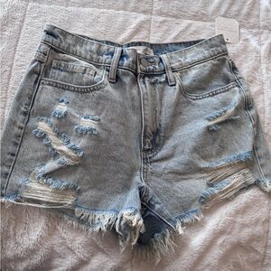 Altar'd State Light Blue Distressed Jean Shorts